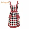 Saingace Women Lady Restaurant Home Kitchen Bib Cooking Aprons With Pocket  quality first 2