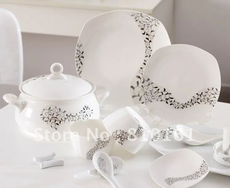 Bone China 56pcs Cutlery Set Tableware Dinnerware Pottery Bowls Bone China 56pcs Cutlery Set Tableware Dinnerware Pottery Bowls Dishes Plates Wedding Free Shipping In Sets From Home