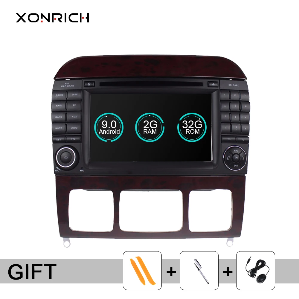 Автомобильный мультимедийный плеер Xonrich 2 din Android 9 0 для Mercedes Benz S-Class W220 W215 S280 S320 S350