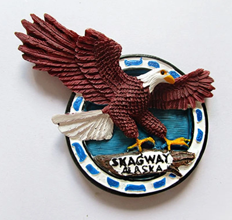 Hot Sale 2016 New Alaska Eagle Creative 3D Fridge U.S Travel Souvenirs Home Decoration