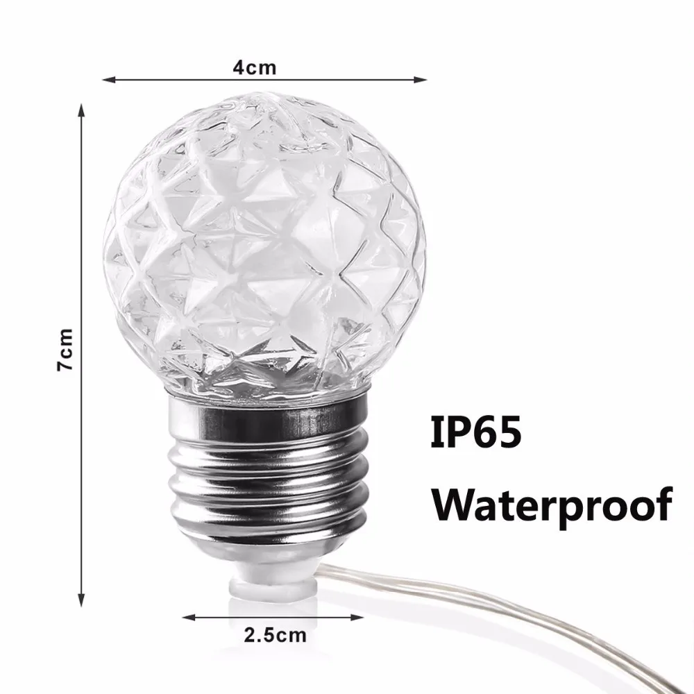 LED Fairy Lights Solar Fairy Lights Outdoor with 10 LED Light Bulb Waterproof LED Sphere Light Decoration Lighting for Garden Patio Yard Home Party (Warm White) (9)