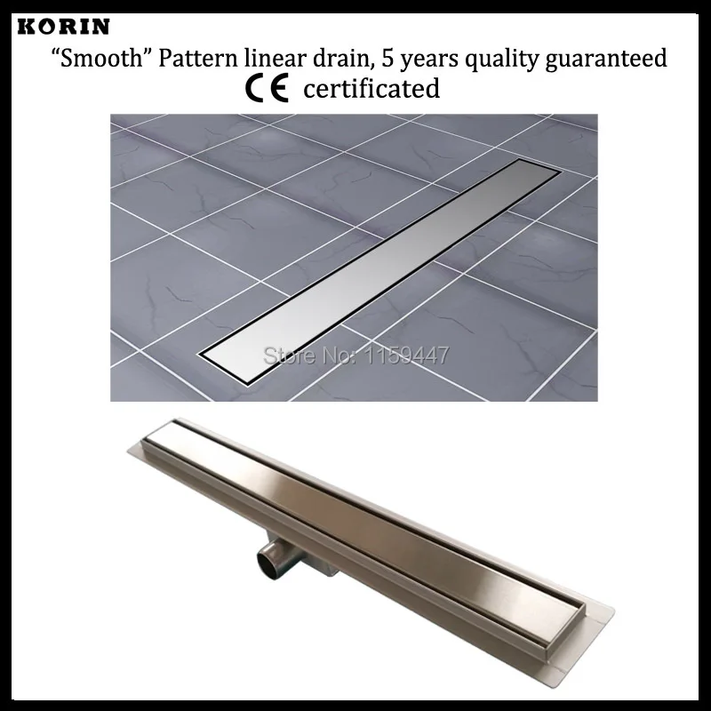 600mm "Smooth" Style Stainless Steel 304 Linear Shower Drain