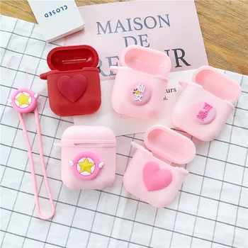 

Cartoon Earphone Case For Apple Airpods Accessories Protective Cover Cute Antidust Bag DIY Case with Rope Free Shipping
