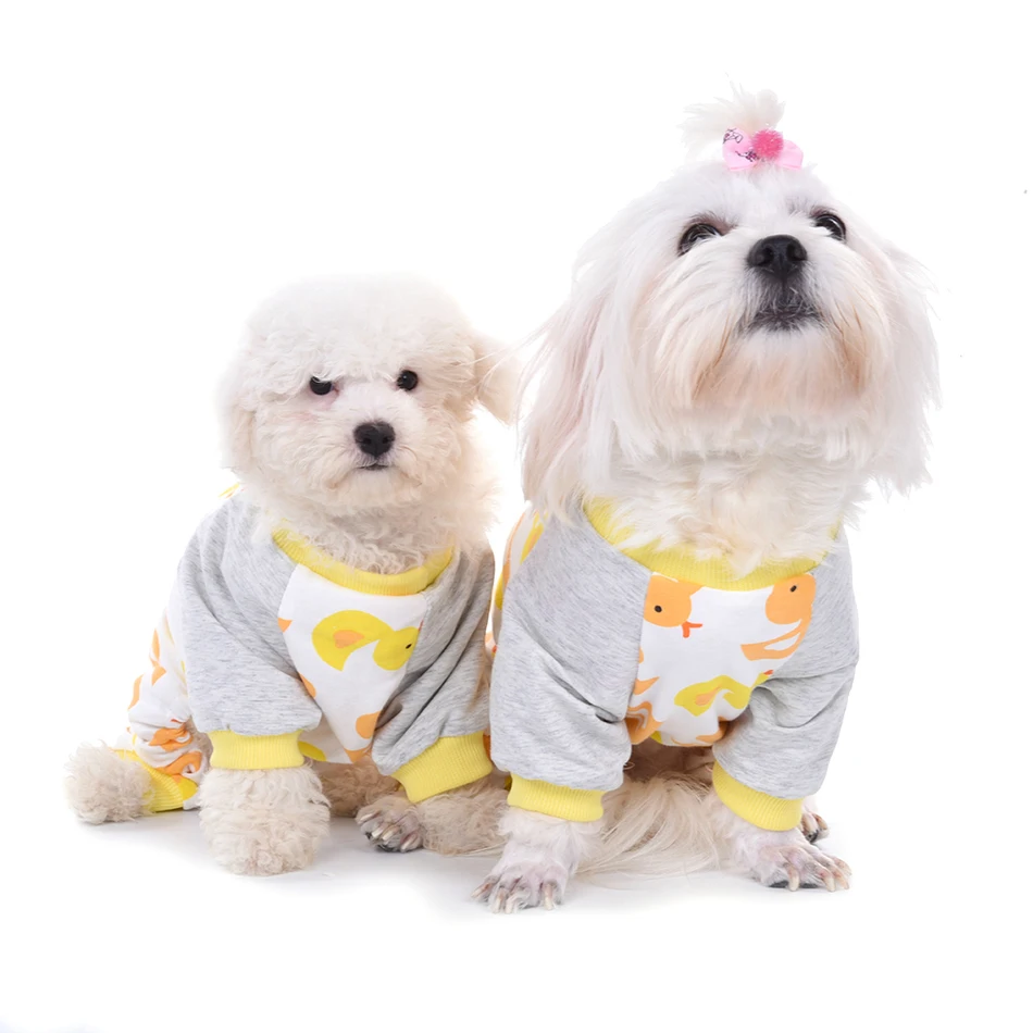 

TAONMEISU Cute Duck Pattern Dog Clothes Cotton Pajamas Jumpsuit for Pet Dog Puppy Soft Cozy Warm Jumpsuits Romper Sleep Clothes