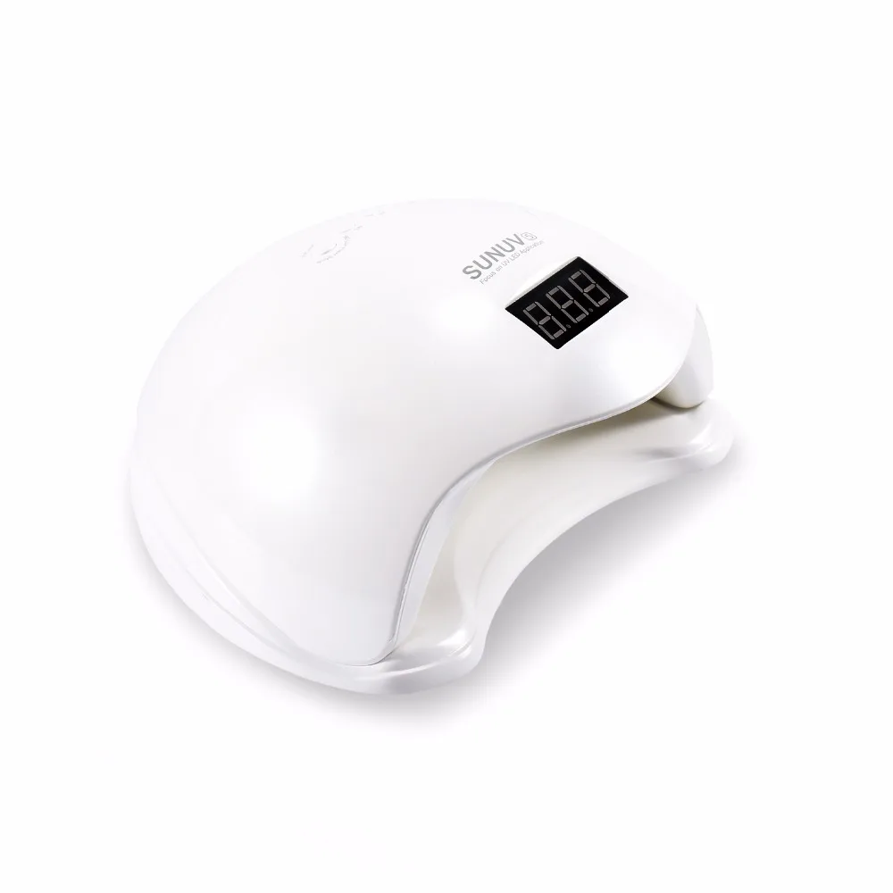 

SUNUV SUN5 48W 24 leds Dual UV LED Nail Lamp Nail Dryer Gel Polish Curing Light with Bottom 10s/30s/60s/99s Timer LCD display