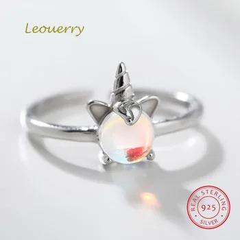 

Leouerry 925 Sterling Silver Colorful Unicorn Ring Original Cute Temperament Open Rings for Women Girls Jewelry Gift