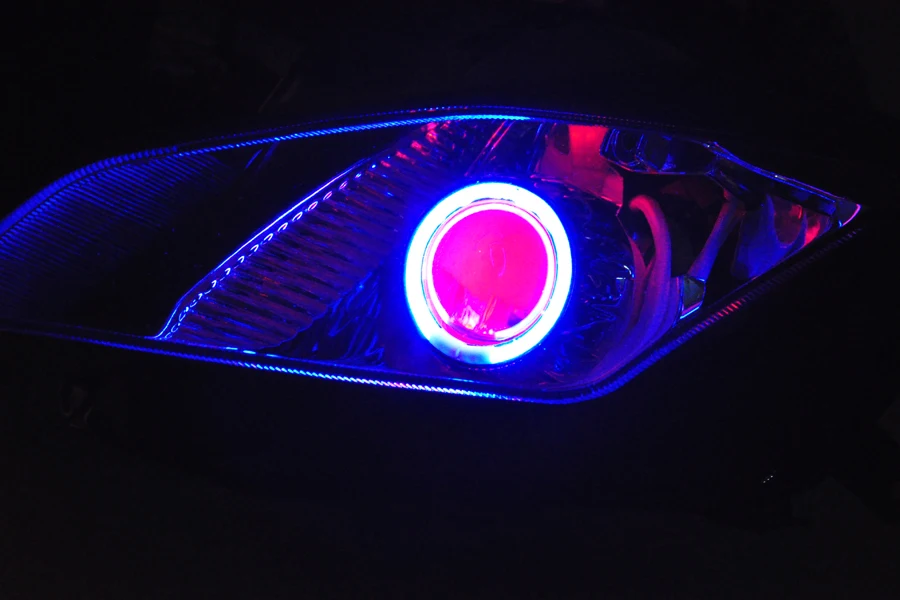 Wotefusi ABS лампы для прожекторов Фара Синий Ангел глаз + Красный Дьявол YAMAHA YZF R6 2008 12 08