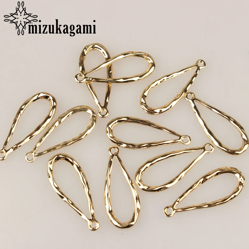 

6pcs/lot 13*34mm Zinc Alloy Fashion Gold Hollow Water Drop Charms Connector For DIY Necklace Jewelry Earrings Accessories