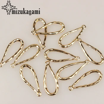 

6pcs/lot 13*34mm Zinc Alloy Fashion Gold Hollow Water Drop Charms Connector For DIY Necklace Jewelry Earrings Accessories