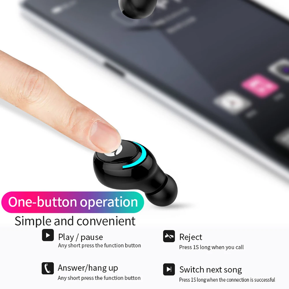 AIR01 Bluetooth V5.0 Беспроводной наушники Dual-звонок с низким энергопотреблением стерео хэндс-фри Наушники Универсальная Спортивная гарнитура С микрофоном