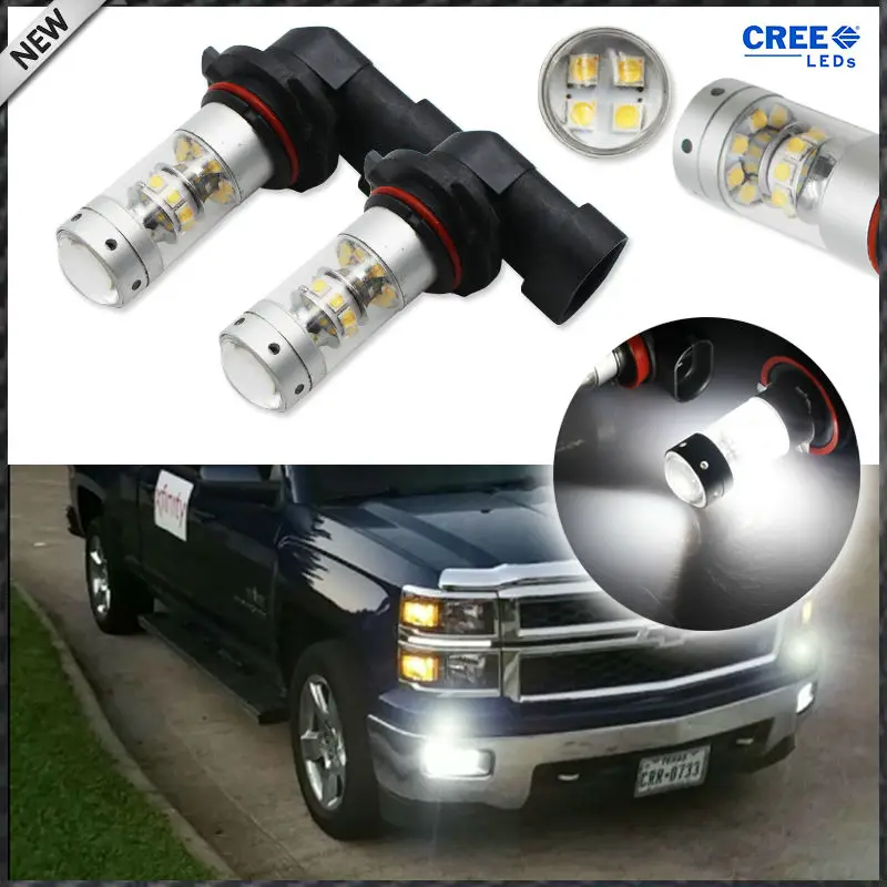 

2pcs Extremely Bright 6000K Xenon White CRE'E High Power 9006 HB4 9012 LED Replacement Bulbs For Fog Lights, Driving Lights