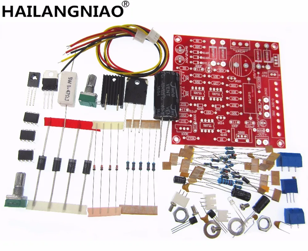 Красный 0-30V 2mA-3A постоянный Регулируемый источник питания DIY Набор для школьного образования