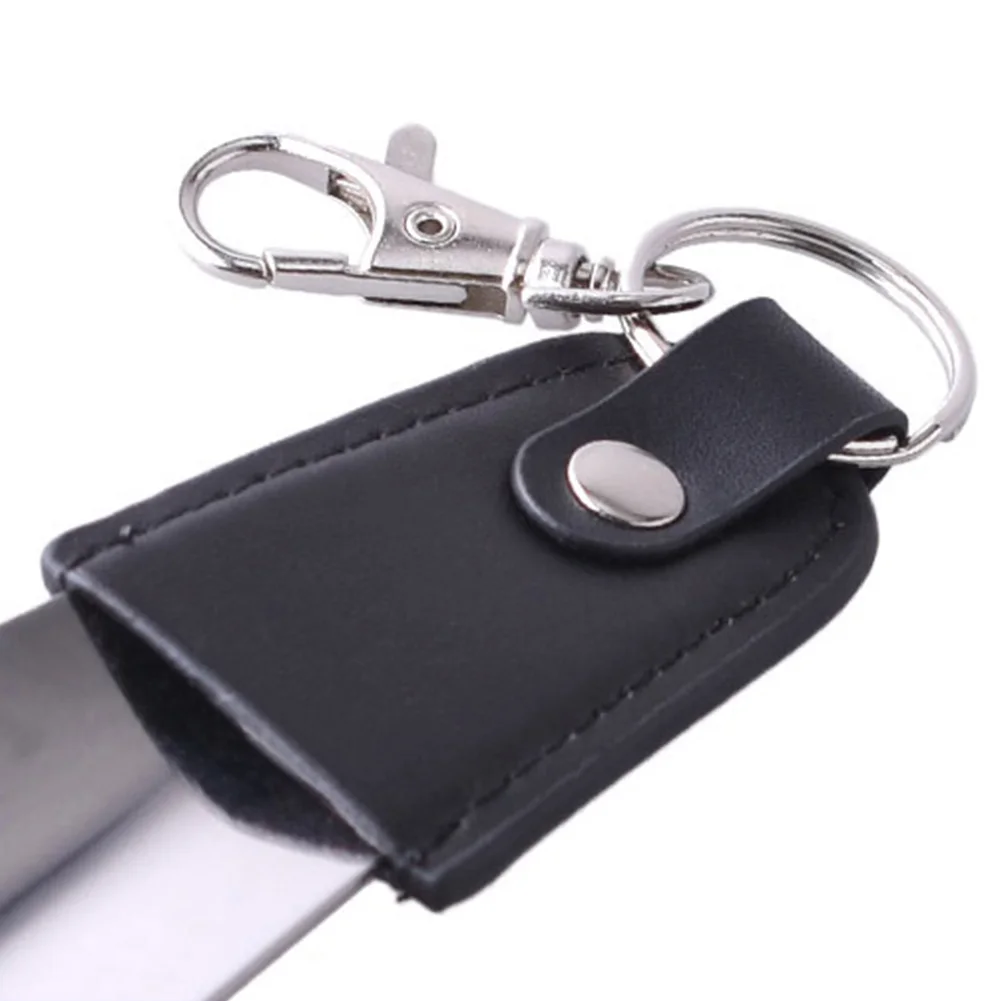 Leather Portable Spoon Slip Mini Sturdy Shoe Horn Key Ring Stainless Steel Seniors