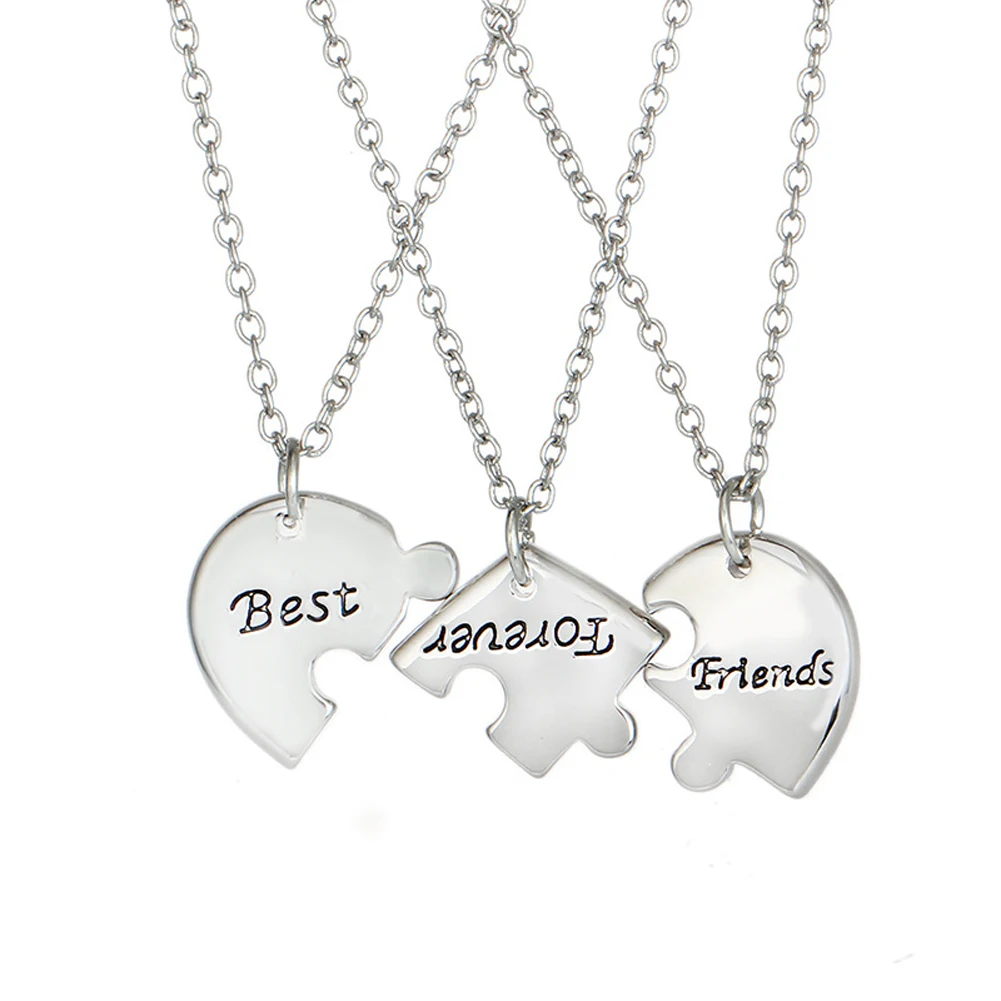 3 Pcs/set Hand Stamped Best Friends Forever Heart Puzzle ...
