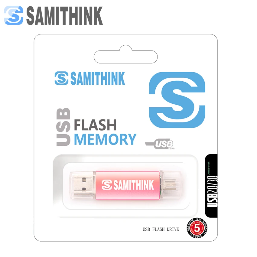 SAMITHINK OTG USB флэш-накопитель высокоскоростной USB 2,0 портативный флэш-накопитель для всех Android Мобильный USB флэш-диск 64 ГБ 32 ГБ 16 ГБ 8 ГБ 4 ГБ