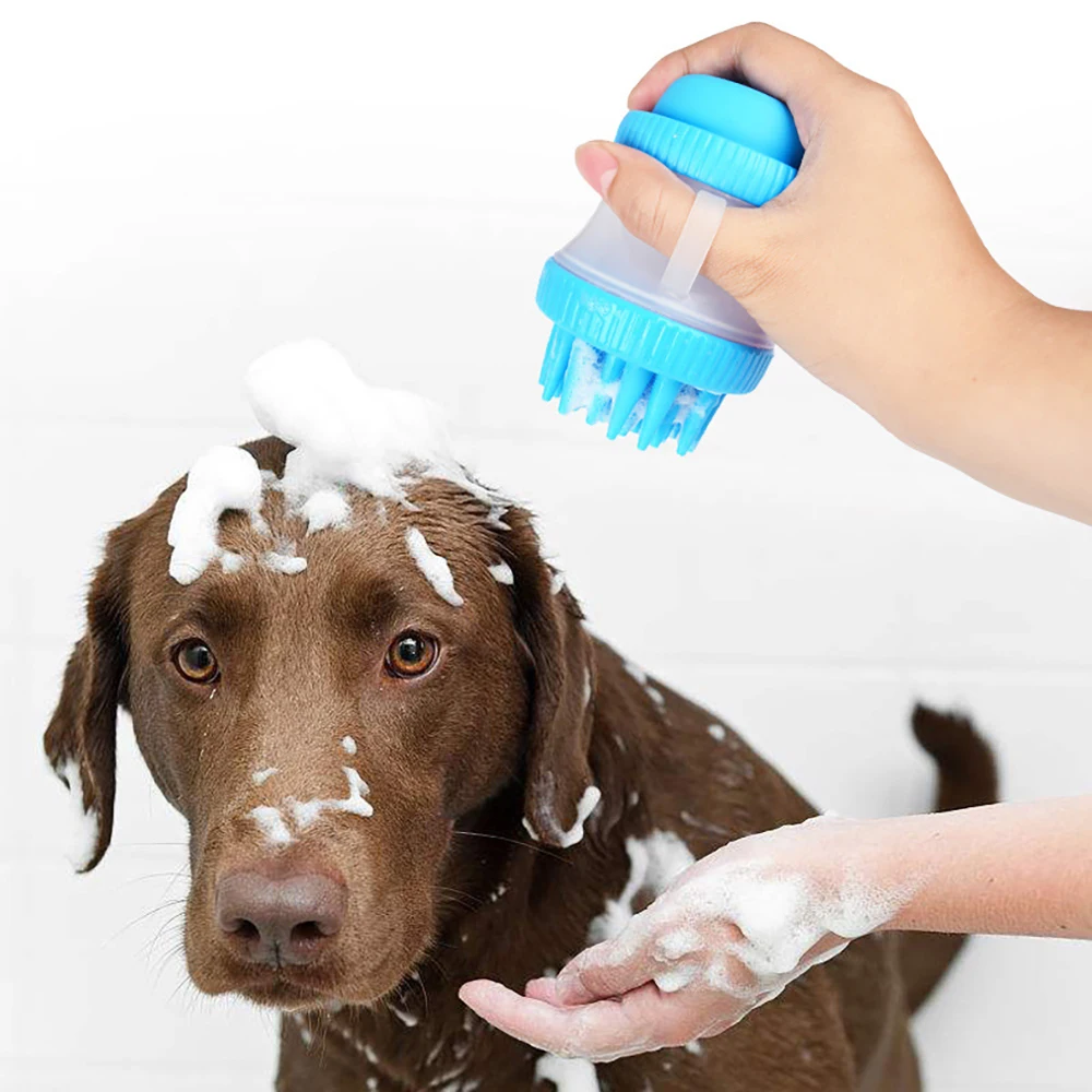 

Comfortable Pet Dog Cat Bathing Brush Silicone Grooming Massage Hair Fur Cleanning Brushes Shower Foaming For Small Large Dogs