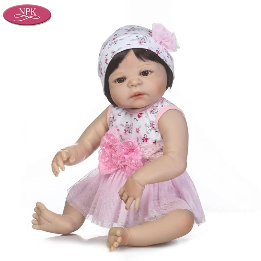 NPK Simulation 3 Month Baby Size Lifelike Reborn Baby Doll Girl Full Body SIlicone Vinyl Newborn Babies Bathe Toys Child Gifts  (4)