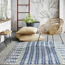 Индийский стиль хлопок ручной работы прикроватный ковер, Ретро винтажный журнальный столик для гостиной ковер, пасторальные украшения коврик