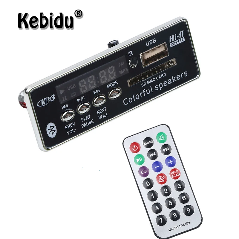 

Kebidu Wireless MP3 Player Integrated Decoder Board Music Audio Module USB For Car Radio Digital LED Remote control
