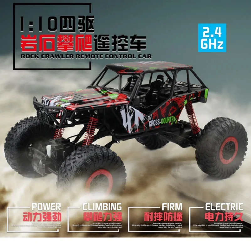 

1/10 Scale large RC Car 2.4G 4CH 4 Wheel Driven Electric Racing car Rc Toys drive off-road big foot high speed rock climber car