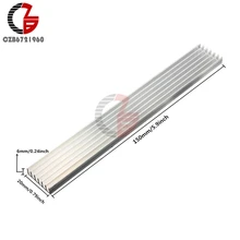 Disipador de calor con aleta de enfriamiento de aluminio, disipador de calor de White Heat plateado, LED, 150x20x6mm