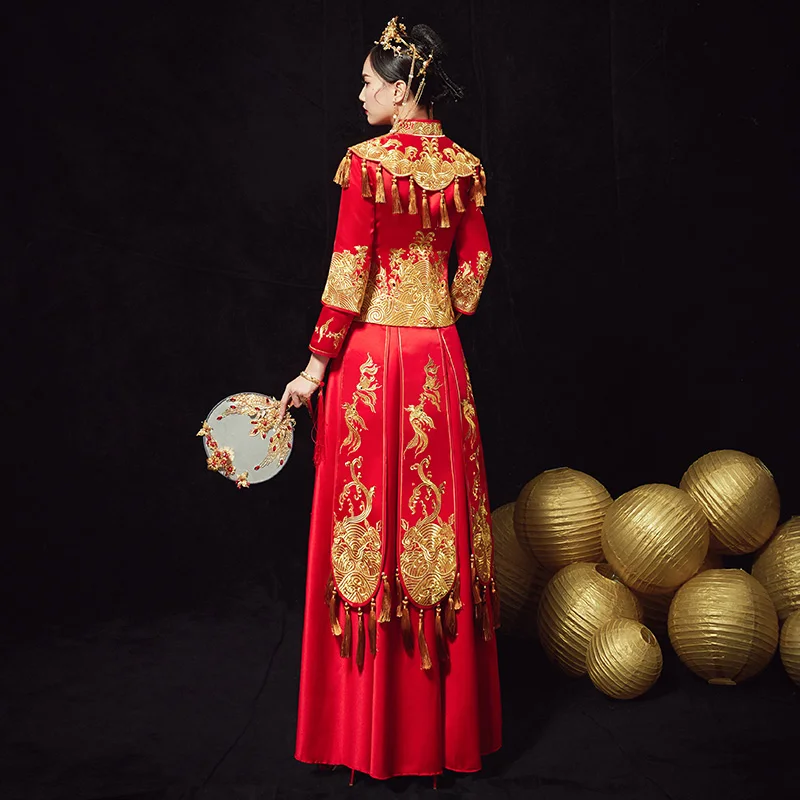 Классическая китайская женская и Мужская Свадебная одежда древняя королевская невеста и жених Cheongsam костюм Сучжоу вышивка Qipao свадебный подарок