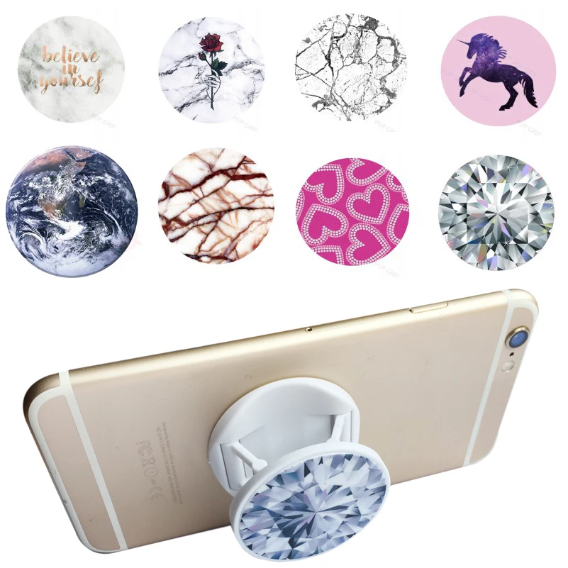

Multi-Functional Phone Mobile Stander Car Mount Holder Marble Design Diamond Patterns For iPhone 7 6 8 X Smartphone Support