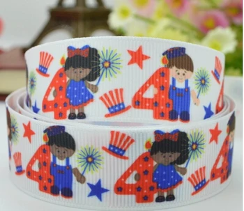 

Independence Day 7/8" Children Print Grosgrai Ribbon 50yards/lot