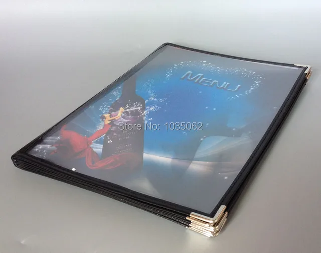 8 sheet panel transparent menu cover 16 views clear menu book in transparent cover sheet