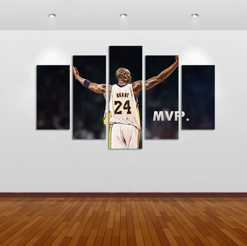 5pcs Print Kobe Bryant MVP Basketball Painting home decor Canvas Art
