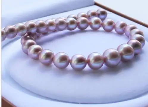

elegant 10-11mm round south sea silver grey pearl necklace 17.5inch14