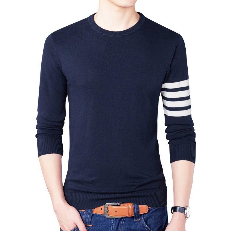 DIMUSI, осенний мужской пуловер, свитера, повседневный мужской свитер с высоким воротом, мужской модный приталенный брендовый вязаный пуловер, одежда 4XL