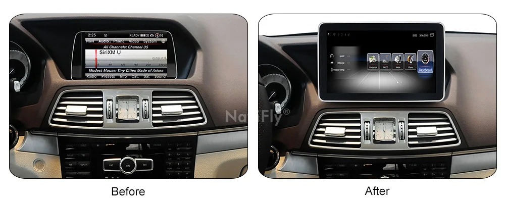Perfect Navifly Android Car gps navigator for Mercedes Benz E C207 2009-2016 car radio ipod bt wifi 4G with USB AUX wifi cassette 9