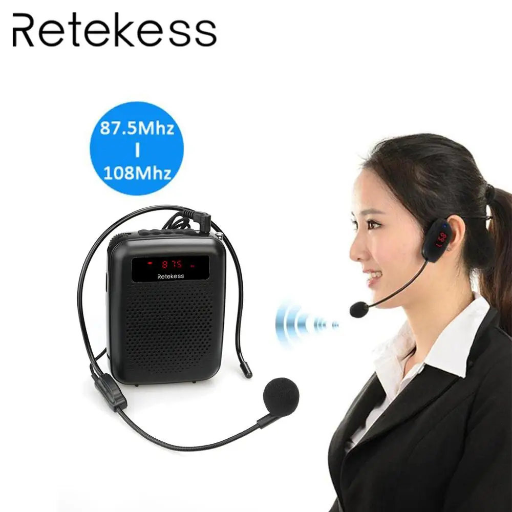 RETEKESS PR16R 12 Вт мегафон портативный голосовой усилитель FM громкий динамик микрофон для учителя динамик с MP3-плеером для встречи