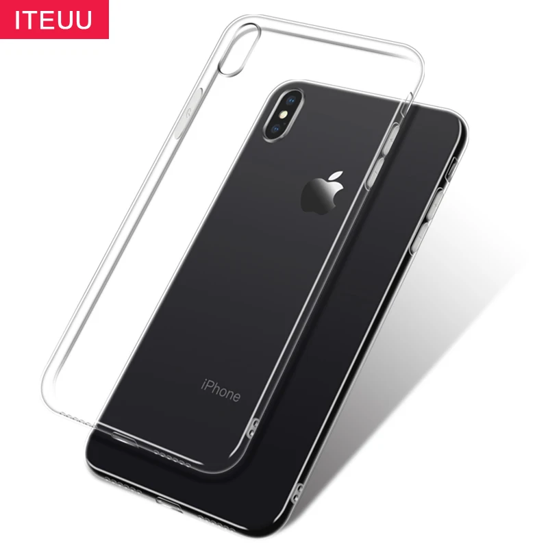 Ультратонкий Прозрачный чехол из ТПУ для iPhone X Xs Max XR мягкая гибкая Защитная