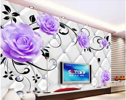 Beibehang мода стереоскопический личности papel де parede 3d обои Роза отражение 3D мягкие посылка ТВ фоне обоев