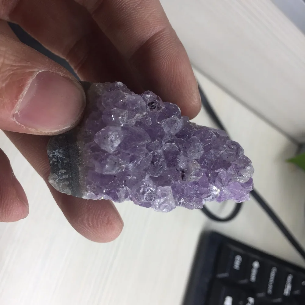 Небольшой кристалл Gift 65g целебный Аметист кластер с лечебным действием образцы