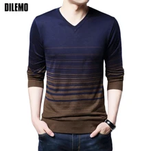 Новинка, осенне-зимняя модная брендовая одежда, мужской вязаный свитер с v-образным вырезом, приталенный пуловер, мужские воздухопроницаемые свитера для мужчин