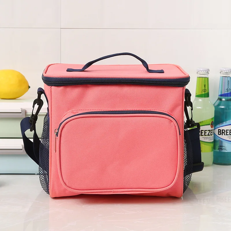 BONAMIE функциональная термальная сумка для ланча с плечевым ремнем большая емкость сумка для пикника Портативная сумка для пикника розовая