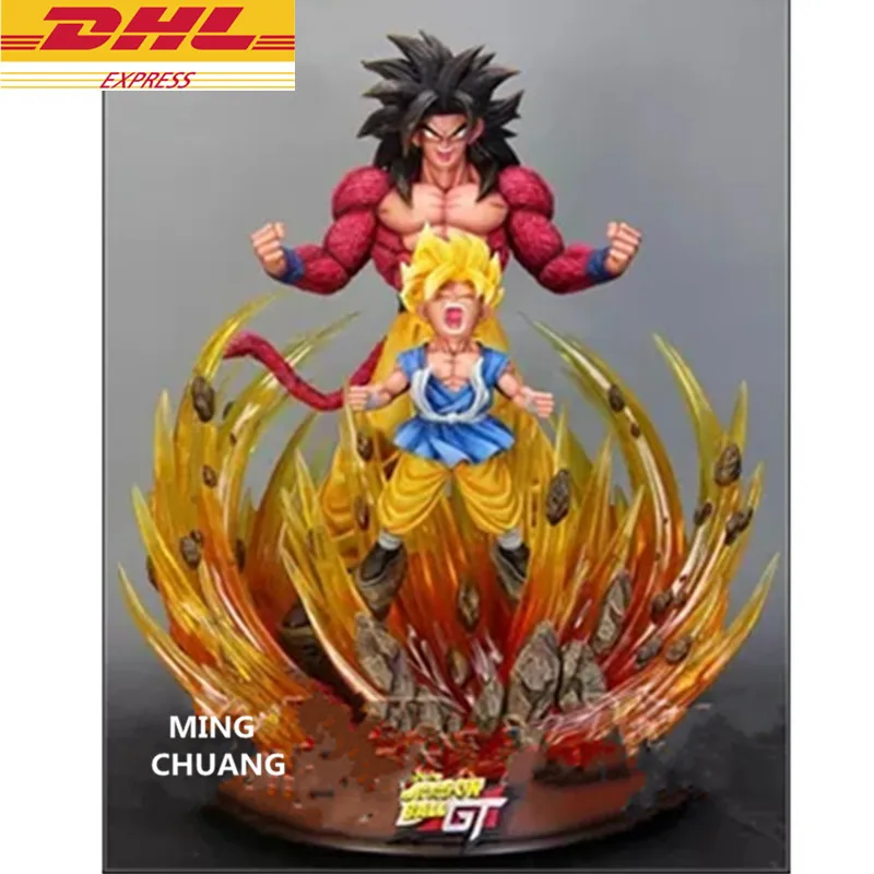Статуя DragonBall Saiyan Son Goku 23 62 дюйма грудь светодиодный светильник портрет головы
