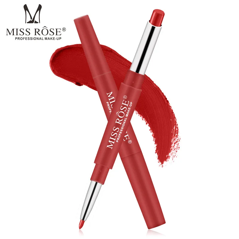 Двухсторонний матовый карандаш для губ Maquillage для губ, длинный прочный batom, сексуальный красный, телесный, темно-красный, красивый матовый Maquiagem