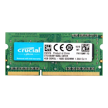 Memoria de portátil esencial 8GB = 2 uds. * 4G PC3L 12800S DDR3L 1600HMZ 4GB RAM de ordenador portátil 1,35 V
