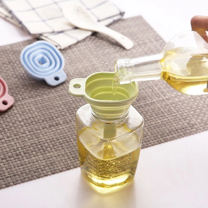 

Foldable Hopper Dumping Liquid Green Mini Silicone Nordic Style 1PC Blue Funnel 3 Colours Kitchen Cooking Tools Square Mouth