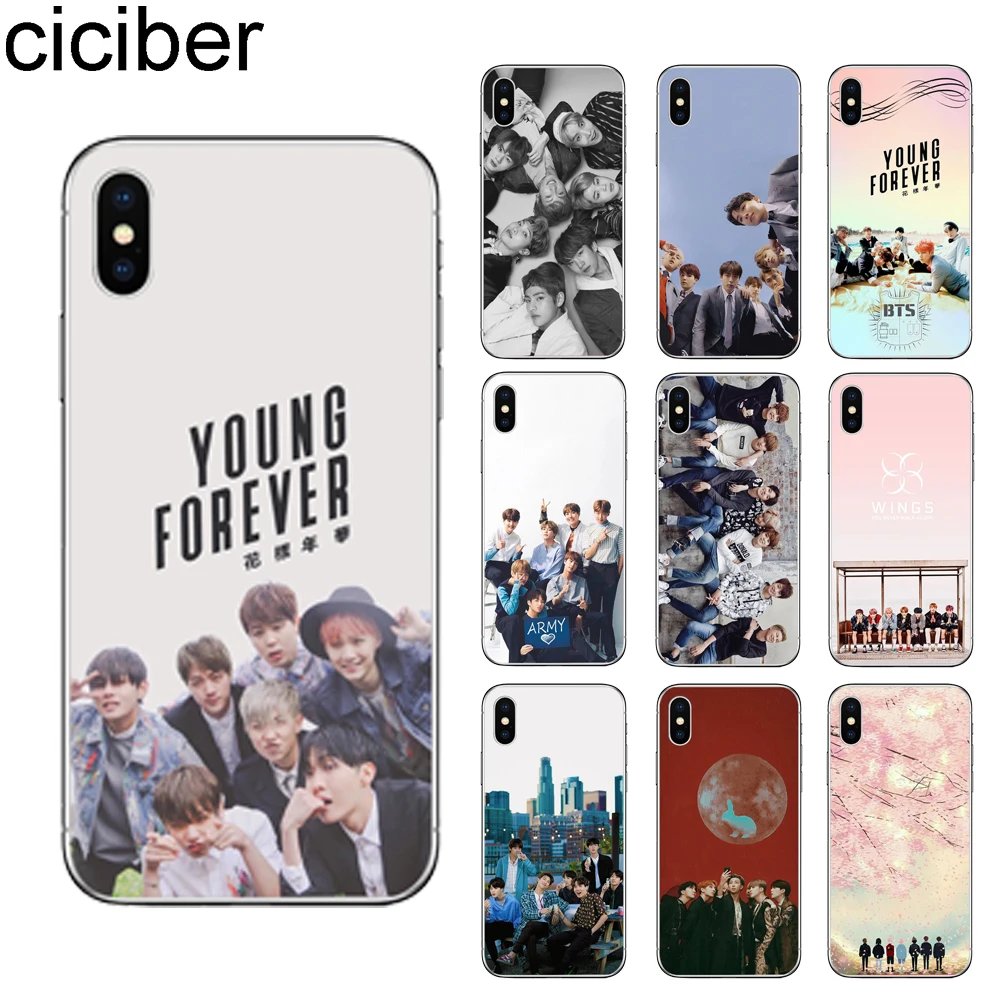 

ciciber BTS Korea Bangtan Boys ARMY Soft TPU Phone Cases Cover For iPhone 7 8 6 6S Plus 5S SE X XR XS Max Silicone Fundas Capa