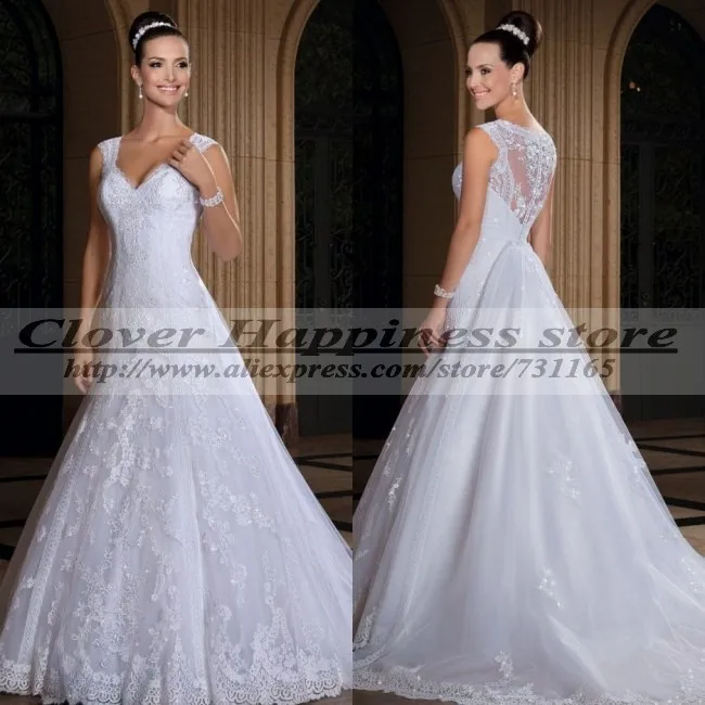Vestido De Noiva Vestido De Renda Sexy Lace Wedding Dress 2014