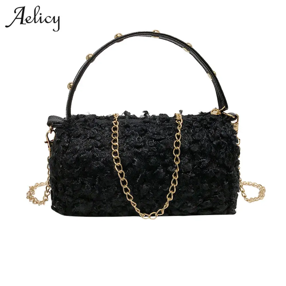 

Aelicy luxury New Fashion Joker Wool Women's Flap Ladies Evening Bags Small Shoulder Messenger Crossbody bags for girls