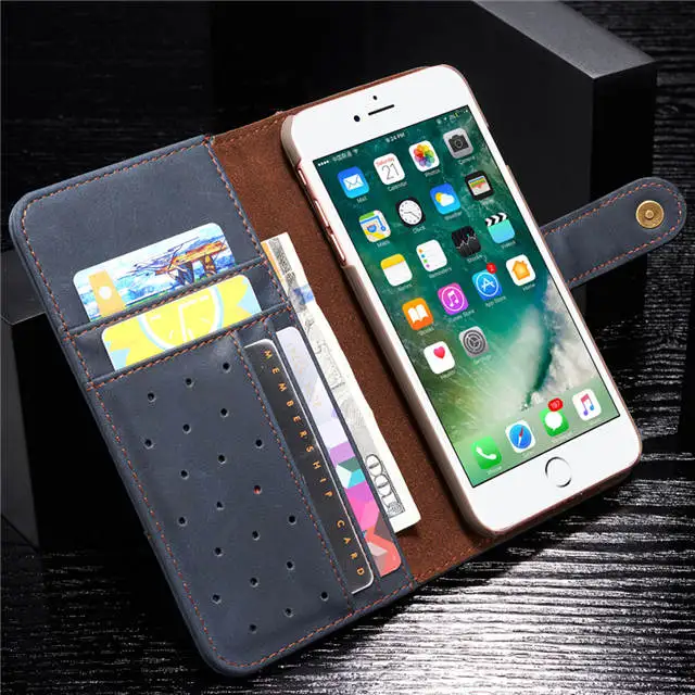 Для Apple iphone 7 plus роскошный Магнитный чехол для iphone 8 кожаный бумажник для карт бизнес-книга флип-Стенд чехол для телефона iphone 8 плюс Чехол