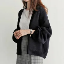 winter New Korean edition loose Pure Color hundred short knitted blouse female outside sweater coat lazy wind cardigan tide winter New Korean edition loose Pure Color hundred short knitted blouse female outside sweater coat lazy wind cardigan tide