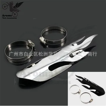 

retro flame motorcycle exhaust pipe thermal insulation cover chrome motorbike Exhaust Muffler pipe Cover Heat Shield for Harley