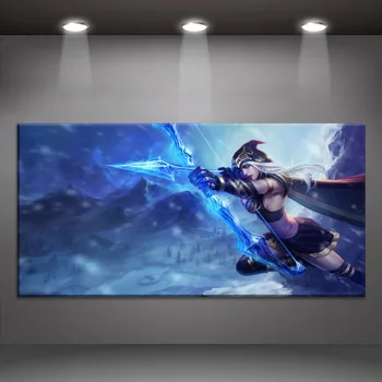 

Ashe Splash League-of Legends Painting On Canvas Print Type And On The Wall Decorative Artwork 1 Panel Style Game Large Poster
